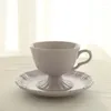 Tazze di tazze di caffè in ceramica in ceramica tazza di tè pomeridiano set crema gallievo a rilievo tappeti tavole da bordo dessert per le vacanze