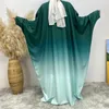 Etniska kläder 6Colors Abaya Dubai Robe Turkiet Kimono Ramadan Eid Muslimsk kvinnliga gradientfärger Bat ärmklänning Islamisk kardigan afrikan