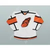 Aangepaste vlammende puck White Hockey Jersey NIEUWE TOP ED S-M-L-XL-XXL-3XL-4XL-5XL-6XL