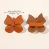 Hair Accessories 2/8Pcs Girls Cute Butterfly Clips For Kids Handmade Leather Hairpins Hairgripes Solid PU Baby Gift Set