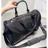 Men's Triple Black Nylon Duffle Bag - Business Travel Tote With Shoulder Strap And Crossbody Messenger Functionality