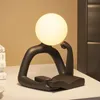 Moon Thinker Figurine Modern Design Home Decor Résumé Sculpture Sculpture Asthétique Chambre Décoration Bureau Ornements Night Light 231221