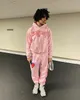 Harajuku retro goth kläder för kvinnor rosa överdimensionerade hoodie hip hop gotiska tryck hoodie damer casual y2k toppar kawaii kläder 231221
