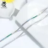 Ножные браслеты Orsa Jewels Real Sier Регулируемые теннисные ножные браслеты с полностью выложенными стразами для женщин Ювелирные изделия для босиком в подарок Sa03