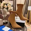 Botas femininas finas de salto alto, bico fino, punhos desamarrados, capa de tecido elástico, vestido formal, banquete casual, festa de trabalho, tamanho 35-42