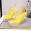 Sexy Sandalen Damen Transparente Keil High Heels PVC Dicke Plattform Schnalle Riemen Damen Party Nachtclub Transparente Damenschuhe X0018 231221