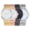 Relojes de pulsera de lujo de las mejores marcas para mujer reloj de moda de oro rosa ultrafino de cuarzo banda de malla de metal simple elegante reloj de mujer montres femme