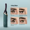 Ckeyin Electric Heated Eyelash Curler USB 충전식 속눈썹 빠른 가열 자연 장거리 지속 메이크업 231221