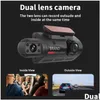 Autres appareils électroniques 1080p WiFi Dash Cam à l'intérieur et à l'arrière Intérieur 3 Cameras avec GPS Dual Lens Car DVR Night Dashcam Vehicle Drop Drop Dh7oa