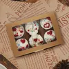 Take Out Containers 20 Pcs Cookie Boxes With Window And Inserts 6 Count Food Grade Treat Bakery Carrier For Cookies Muffins Cupcakes