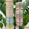 Charme Pulseiras Turco Olho Pulseira Branco Azul Mal Olhos Sorte Casal Pulseiras Para Mulheres Colorf Cristal Bead Corda Cadeia Tecido Jewel Dhzei