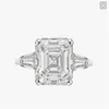 New Real 925 Sterling Silver Luxury Asscher Cut Diamond Wedding Anello di fidanzamento per le donne Argento Radiant Cut Ring Jewelry N64248J