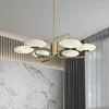 Chandeliers Modern Light Luxury Villa salon Marbre LED Chandelier Nordic Designer El Lobby Master Bedroom en laiton