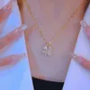 van clover collier tempérament féminin lumière luxe niche pendentif collier haut de gamme style uni cent chaîne de clavicule assortie