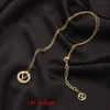 Designer halsband smycken kvinnor runda hänge lång kedja charm kvinnor gåva halsband hög kvalitet 18k guld pläterad 41,5+5 cm