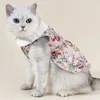 猫の衣装素晴らしいペットの服を着ている目を引く通気性魅力的な犬の夏の花柄のドレススカートショーユニークな魅力