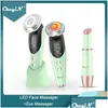 Face Care Devices Ckeyin Green Beauty Hine 7in1 EMS LED Licht Wrinkle verwijdering Skin Trapping Verwarmde trilling Oog Masr Wand 5 2202168 DHFJX