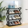 Multi layer X shaped Shoe Rack Hanger Assembled Cabinet Household Dust proof Storage One pc Molding Save Space 231221