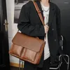 Aktentaschen Xiao.p Mode Herren Hochwertiges Pu-Leder Retro Aktentasche Handtasche Tasche Europa US-Stil Schulter Cross Body Freizeit