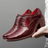 Dress Shoes Man Spring White Wedding High Heels Red Office Business Oxfords Male Leather Formal Luxury Pointed Footwear