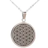 Pendentif Colliers Fleur de Vie Acier inoxydable Creux Laser Fleur de vie Collier Géométrie Sacrée Accessoires Bijoux Fête des Mères