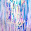 Party Decoration Rain Silk Curtain Birthday Rainbow Tassel Ribbon Laser Graduation Stage Pull Flower Wedding 2021226f