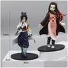 Figuras de juguete de acción 15 cm Demon Slayer Figuras de acción Kamado Tanjirou Agatsuma Zenitsu Nezuko Warrior PVC Modelo Juguetes Drop Delivery Toy Dhfao