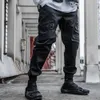 Taktische funktionale Cargo-Jogger-Männer schwarze elastische Taillenhose Hip Hop Streetwear Multipocket Pants Tech Wear WB347