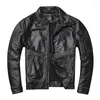 Heren Jackets Flight Jacket Eerste laag Cowhide Stoased noodlijdende echte lederen kleding Korte jas