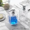 Dispenser di sapone liquido Bottiglia trasparente Forniture per il bagno Emulsione acrilica in vetro Disinfettante per le mani pressato Decorazione in bottiglia