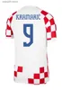 Fans Tops Tees 2022 Coupe du monde Croatie Jersey de football 2223 Accueil 10 Modric 7 BREKALO 4 PERISIC Chemise à l'extérieur 11 BROZOVIC 9 KRAMARIC 18 REBIC 17MANDZUKIC équipe nationale de football