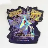 wholesale Printed shape reusable Mylar bags plastic heat seal resealable baggies 35g die cut foil holographic for food storage Alvkf
