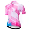 Kurtki wyścigowe Summer Road Bike koszulki Pro Team Kobiet Jersey MTB krótkie rękawie Pełne zamek błyskawiczne ubrania azjatyckie rozmiar Azjaty