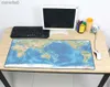 Muisblokken Polstaat Gaming MousePad Wereldkaart 900x400x3mm Diy XL Grote muiskussengamer met randvergrendeling MousePad Ergonomische gadget Office bureau Matsl231221