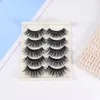 Falsche Wimpern, 5 Paar, übertriebene, gefälschte, hochwertige Faser, lange, dicke künstliche Wimpern, für Damen, Make-up, Schwarz