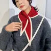 Harvkorean Solid Color Wool Stick Cross Warm Scarf Woman Fake Collar Neck Guard Shawl Winter Blus axlar Cape Knut O36