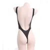 Kvinnors badkläder ett stycke baddräkt Kvinnor Monokini Sexig bikini Ice Silk Solid Color Vest Ultra Thin Transparent Japanese Student Spa