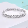 Fashion Brands Designer Round Cut CZ Stone Bracelet for Women Classical Tennis Bracelet & Bangle Jewelery Gift277U