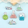 New Creative Chemical Element Lover Collection Enamel Pin Metal Test Tube Drop Bottle Brooches Women Men Lapel Pin Badge Jewelry