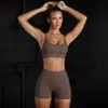 Actieve sets Naadloze yogaset Workout-outfits voor dames Gymsportkleding 2-delige sportbeha Hoge taille leggingsets Fitnesspakken GymkledingL231221