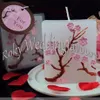 50pcs Favores de vela de cerezo Favores de novia Regalos de boda aniversario de aniversario Regalos de fiesta205W