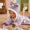 Babra de casco para niños encapuchados para niñas Princesas Camduelo para niños Invierno espesas de la franela Pajamas Baby Coral Fleece Home Rente 231221