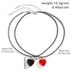Pendant Necklaces 4Pcs/set Magnet Matching Necklace Gifts Friendship Crystal Heart Choker