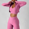 Yoga Outfit Jacket Sports BH Leggings 3 Piece Set Women's Tracksuit Training and Training Workout Gym Push Up Yoga Sportswear Suit Fitnessl231221