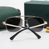 Fashion Crocodile sunglasses for women designer twin-beam round metal glasses for men plain sunglasses