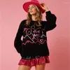 Women's Hoodies 2024 Love You Stampare abiti per San Valentino Abiti da donna Farna Pink Crewneck Valentine Shirt