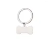 Keychains Stainless Steel Pet Tag Keychain Name For Puppy Dog Collar Pendant Keyring Bone Accessories Blank Charm