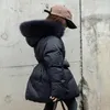 Winter Girls Down Jacket Real Fox Fur Children Slim Coat Thicken Warm Kids Outfit Teenage Black Long Parkas XMP198 231221