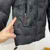 Mens Down Jacket Goose Hooded Canvas Letter Patch Dow