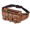 Men's Waist Bag Crossbody Shoulder Chest Bags for Man 2023 Leather Belt Pouch Travel Pack Large Cell Phone Pocket Fanny 231220